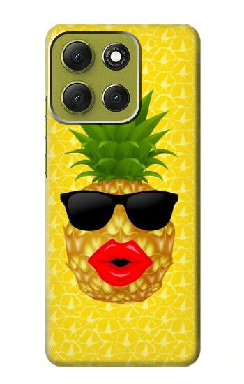S2443 楽しい パイナップルサングラス 接吻 Funny Pineapple Sunglasses Kiss Motorola Moto G86 バックケース、フリップケース・カバー