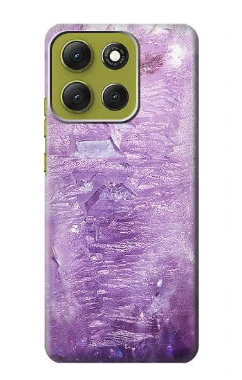 S2690 アメジスト結晶グラフィックプリント Amethyst Crystals Graphic Printed Motorola Moto G86 バックケース、フリップケース・カバー