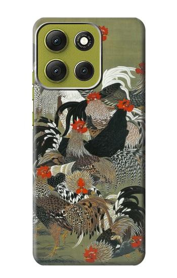 S2699 伊藤若冲 Ito Jakuchu Rooster Motorola Moto G86 バックケース、フリップケース・カバー