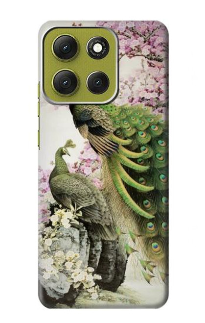 S2773 ピーコック中国の絵画 Peacock Chinese Brush Painting Motorola Moto G86 バックケース、フリップケース・カバー