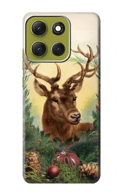 S2841 ヴィンテージ トナカイ クリスマス Vintage Reindeer Christmas Motorola Moto G86 バックケース、フリップケース・カバー