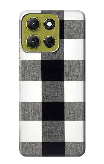 S2842 ブラックとホワイトバッファローチェック柄 Black and White Buffalo Check Pattern Motorola Moto G86 バックケース、フリップケース・カバー