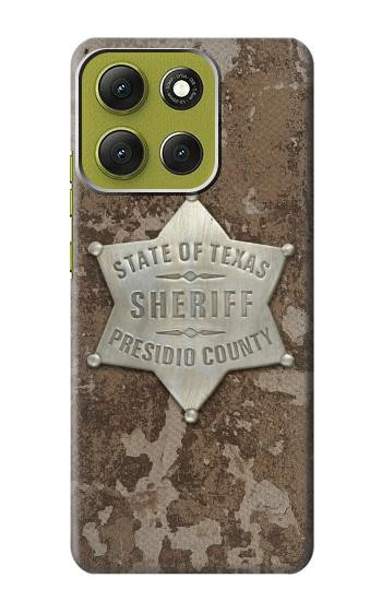S2868 テキサス保安官バッジ Texas Presidio County Sheriff Badge Motorola Moto G86 バックケース、フリップケース・カバー