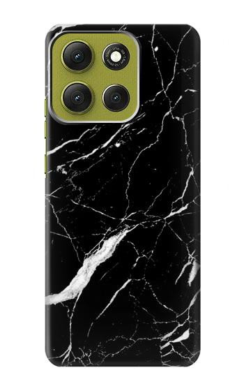 S2895 ブラックマーブルグラフィックプリント Black Marble Graphic Printed Motorola Moto G86 バックケース、フリップケース・カバー
