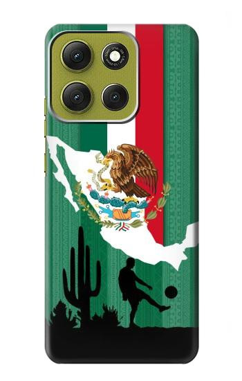 S2994 メキシコサッカー Mexico Football Soccer Map Flag Motorola Moto G86 バックケース、フリップケース・カバー