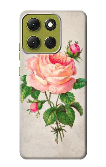 S3079 ピンクローズ Vintage Pink Rose Motorola Moto G86 バックケース、フリップケース・カバー