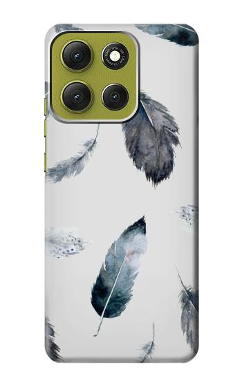 S3085 羽 Feather Paint Pattern Motorola Moto G86 バックケース、フリップケース・カバー