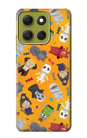 S3275 かわいいハロウィーンの漫画のパターン Cute Halloween Cartoon Pattern Motorola Moto G86 バックケース、フリップケース・カバー