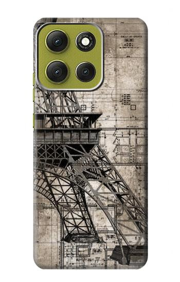 S3416 エッフェル塔の設計図 Eiffel Tower Blueprint Motorola Moto G86 バックケース、フリップケース・カバー