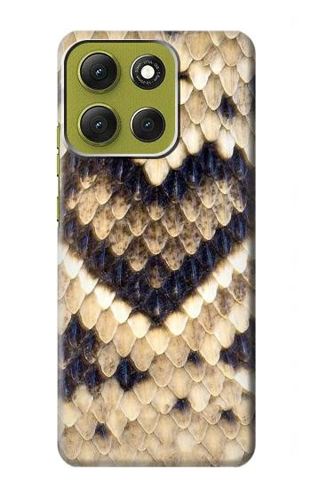 S3417 ダイヤモンドガラガラヘビグラフィックプリント Diamond Rattle Snake Graphic Print Motorola Moto G86 バックケース、フリップケース・カバー