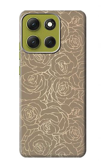 S3466 ゴールドローズ柄 Gold Rose Pattern Motorola Moto G86 バックケース、フリップケース・カバー
