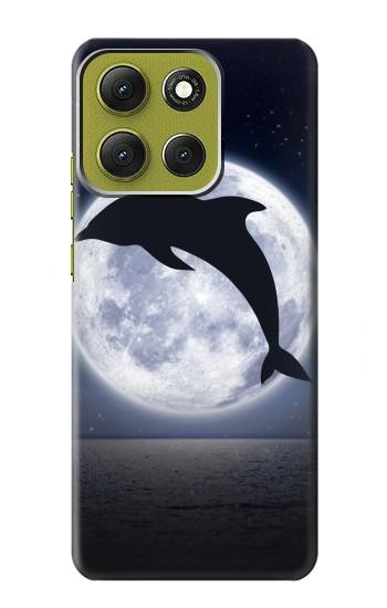 S3510 ドルフィン Dolphin Moon Night Motorola Moto G86 バックケース、フリップケース・カバー