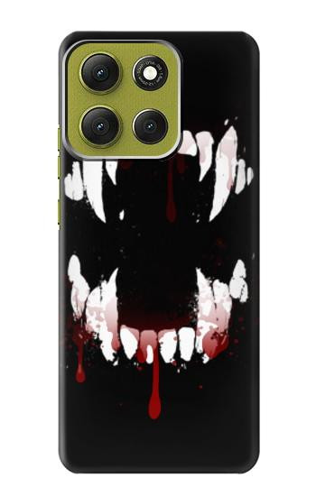 S3527 吸血鬼の歯 Vampire Teeth Bloodstain Motorola Moto G86 バックケース、フリップケース・カバー