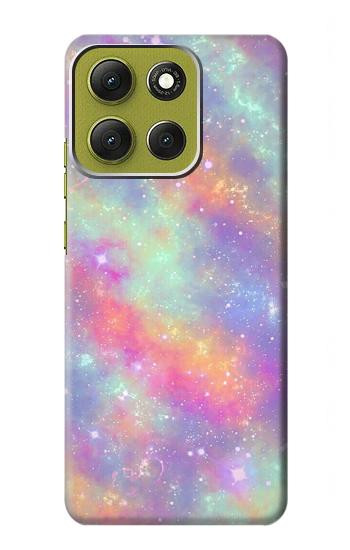 S3706 パステルレインボーギャラクシーピンクスカイ Pastel Rainbow Galaxy Pink Sky Motorola Moto G86 バックケース、フリップケース・カバー