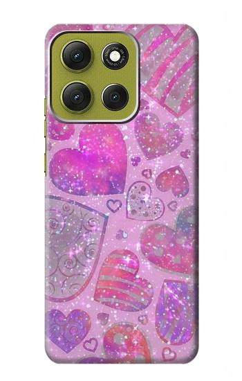 S3710 ピンクのラブハート Pink Love Heart Motorola Moto G86 バックケース、フリップケース・カバー