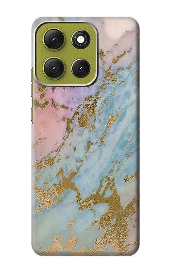 S3717 ローズゴールドブルーパステル大理石グラフィックプリント Rose Gold Blue Pastel Marble Graphic Printed Motorola Moto G86 バックケース、フリップケース・カバー