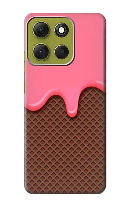 S3754 ストロベリーアイスクリームコーン Strawberry Ice Cream Cone Motorola Moto G86 バックケース、フリップケース・カバー