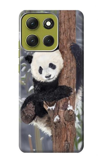 S3793 かわいい赤ちゃん雪パンダのペイント Cute Baby Panda Snow Painting Motorola Moto G86 バックケース、フリップケース・カバー