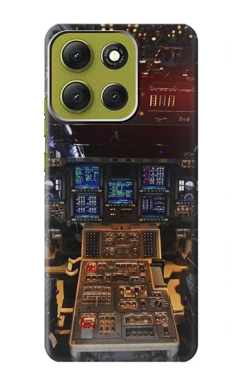 S3836 飛行機のコックピット Airplane Cockpit Motorola Moto G86 バックケース、フリップケース・カバー