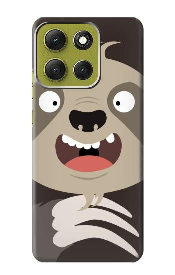 S3855 ナマケモノの顔の漫画 Sloth Face Cartoon Motorola Moto G86 バックケース、フリップケース・カバー