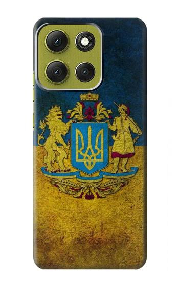 S3858 ウクライナ ヴィンテージ旗 Ukraine Vintage Flag Motorola Moto G86 バックケース、フリップケース・カバー