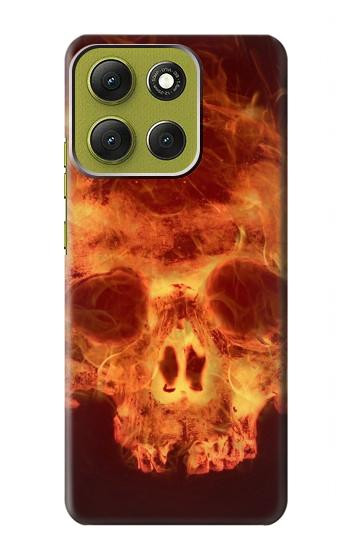 S3881 ファイアスカル Fire Skull Motorola Moto G86 バックケース、フリップケース・カバー
