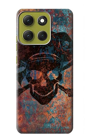 S3895 海賊スカルメタル Pirate Skull Metal Motorola Moto G86 バックケース、フリップケース・カバー