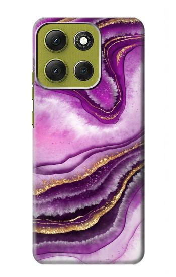 S3896 紫色の大理石の金の筋 Purple Marble Gold Streaks Motorola Moto G86 バックケース、フリップケース・カバー