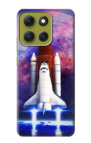 S3913 カラフルな星雲スペースシャトル Colorful Nebula Space Shuttle Motorola Moto G86 バックケース、フリップケース・カバー