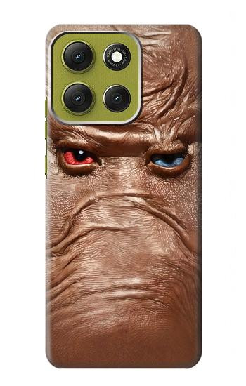 S3940 レザーマッドフェイスグラフィックペイント Leather Mad Face Graphic Paint Motorola Moto G86 バックケース、フリップケース・カバー