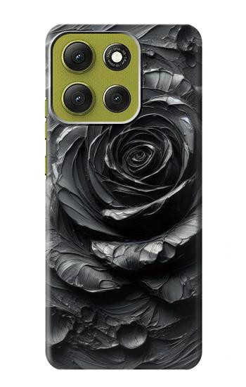 S3969 黒いバラの力強い筆遣い Black Rose Hard Brush Stroke Motorola Moto G86 バックケース、フリップケース・カバー