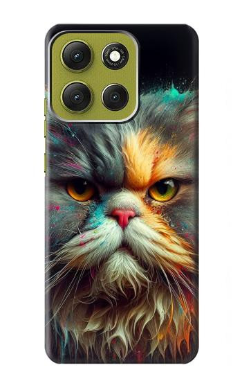 S3971 色を塗った猫 Cat Painted Color Motorola Moto G86 バックケース、フリップケース・カバー