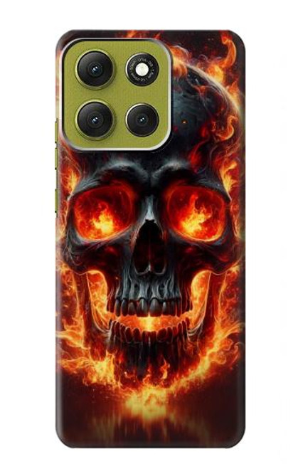 S3986 火の頭蓋骨 Fire Skull Motorola Moto G86 バックケース、フリップケース・カバー