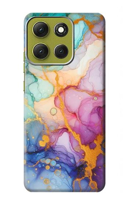 S4001 マルチカラーの抽象画 ライラック エメラルド Multicolored Abstract Lilac Emerald Motorola Moto G86 バックケース、フリップケース・カバー