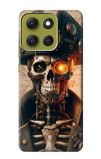 S4018 スチームパンク 海賊の頭蓋骨 Steampunk Pirate Skull Motorola Moto G86 バックケース、フリップケース・カバー