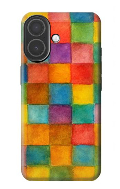 S4077 水彩画 カラフルなチェック柄 Water Color Painting Colorful Check Pattern iPhone 17 バックケース、フリップケース・カバー