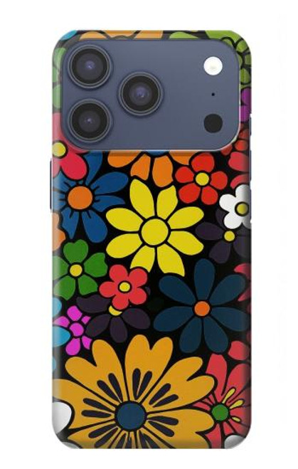 S4043 カラフルな花の漫画 Colorful Flowers Cartoon iPhone 17 Pro バックケース、フリップケース・カバー