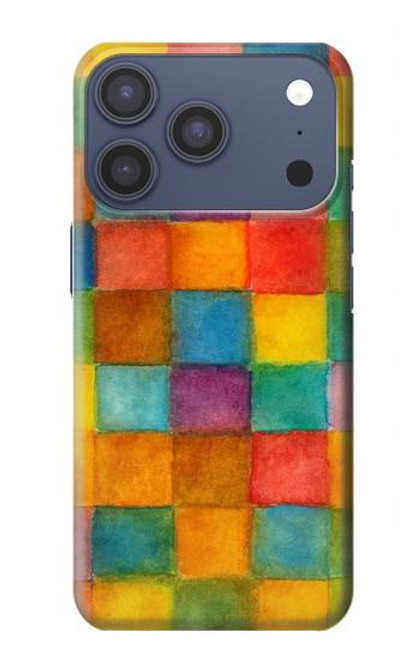 S4077 水彩画 カラフルなチェック柄 Water Color Painting Colorful Check Pattern iPhone 17 Pro バックケース、フリップケース・カバー