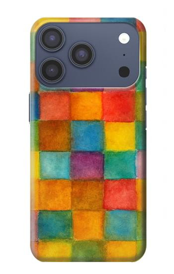 S4077 水彩画 カラフルなチェック柄 Water Color Painting Colorful Check Pattern iPhone 17 Pro, 18 Pro バックケース、フリップケース・カバー
