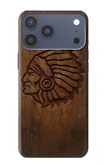 S4035 ネイティブアメリカンの木彫り Native American Wood Carving iPhone 17 Pro Max, 18 Pro Max バックケース、フリップケース・カバー