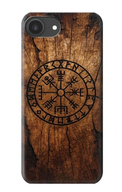 S4036 バイキングのヴェグヴィシルの木 Viking Vegvisir Compass Wood iPhone 16e バックケース、フリップケース・カバー