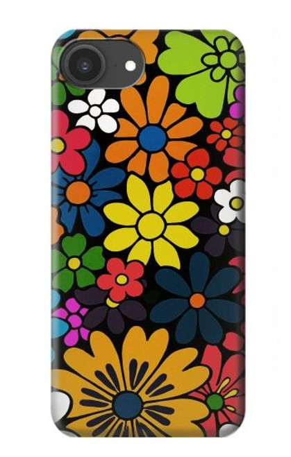 S4043 カラフルな花の漫画 Colorful Flowers Cartoon iPhone 16e バックケース、フリップケース・カバー