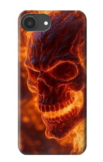 S4062 火の頭蓋骨 Fire Skull iPhone 16e, 17e バックケース、フリップケース・カバー