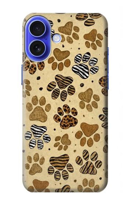 S4032 野生動物の足跡 Wild Animal Paw Foot Print iPhone 16 バックケース、フリップケース・カバー