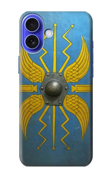 S4052 青いローマの盾 Blue Roman Shield iPhone 16 バックケース、フリップケース・カバー