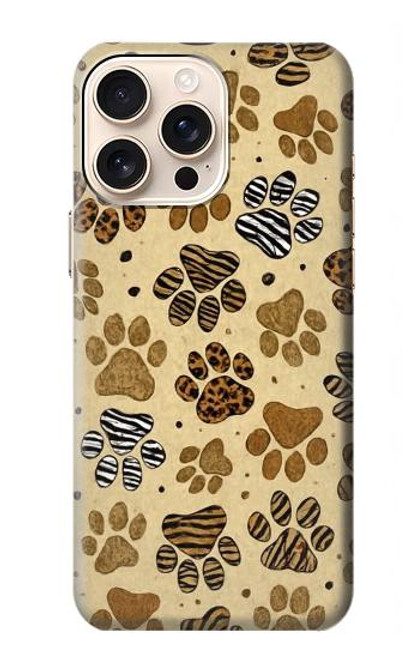 S4032 野生動物の足跡 Wild Animal Paw Foot Print iPhone 16 pro バックケース、フリップケース・カバー