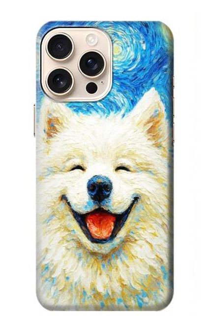 S4064 笑顔の犬 ゴッホの星月夜 Smile Dog Van Gogh Starry Night iPhone 16 pro バックケース、フリップケース・カバー
