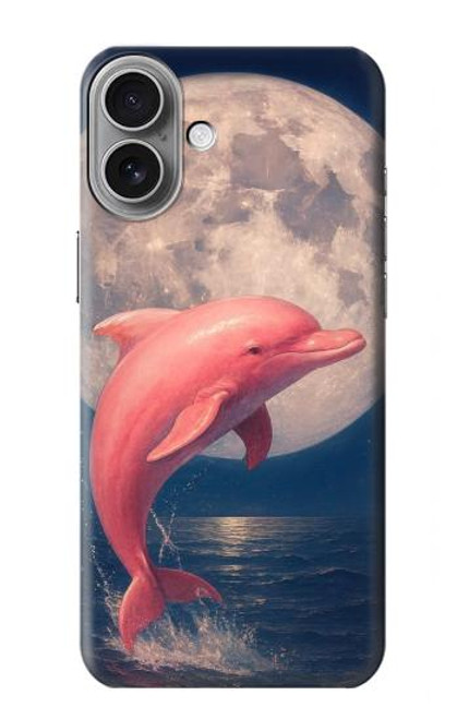 S4045 イルカの月夜 Dolphin Moon Night iPhone 16 plus バックケース、フリップケース・カバー