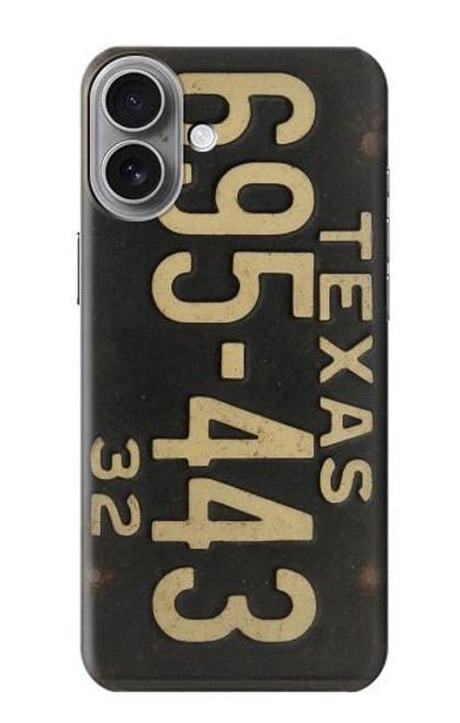 S4061 ヴィンテージテキサスの車のナンバープレート Vintage Texas Car License Plate iPhone 16 plus バックケース、フリップケース・カバー