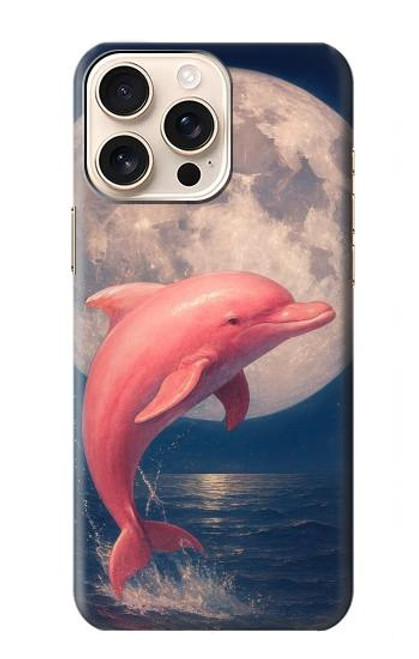 S4045 イルカの月夜 Dolphin Moon Night iPhone 16 pro max バックケース、フリップケース・カバー